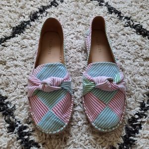 Talbots summer stripe Izzy knot espadrilles